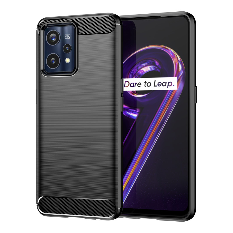 Carbon Case lankstus dangtelis, skirtas Realme 9 Pro + (9 Pro Plus) juodas