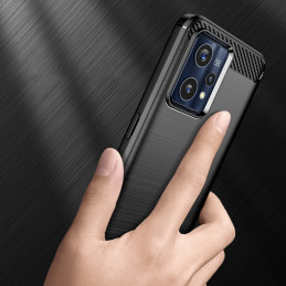 Carbon Case lankstus dangtelis, skirtas Realme 9 Pro + (9 Pro Plus) juodas