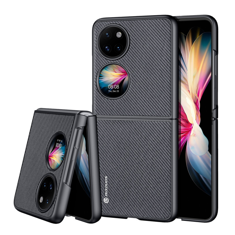 Dux Ducis Fino dėklas, dangtelis padengtas nailono medžiaga, Huawei P50 Pocket juoda