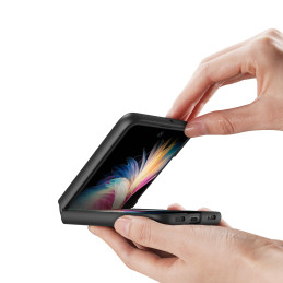 Dux Ducis Fino dėklas, dangtelis padengtas nailono medžiaga, Huawei P50 Pocket juoda