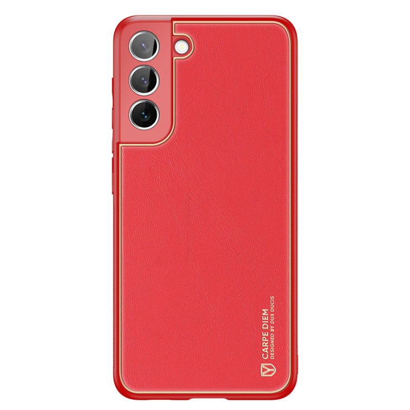 Dux Ducis Yolo elegantiškas dėklo dangtelis pagamintas iš ekologiškos odos, skirtas Samsung Galaxy S22+ (S22 Plus) raudo...