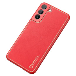 Dux Ducis Yolo elegantiškas dėklo dangtelis pagamintas iš ekologiškos odos, skirtas Samsung Galaxy S22+ (S22 Plus) raudo...