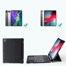 „Choetech“ klaviatūros dėklo dangtelis, skirtas „iPad Pro 12,9“ 2020 / 2021 belaidei „Bluetooth“ klaviatūrai, juoda (BH-...