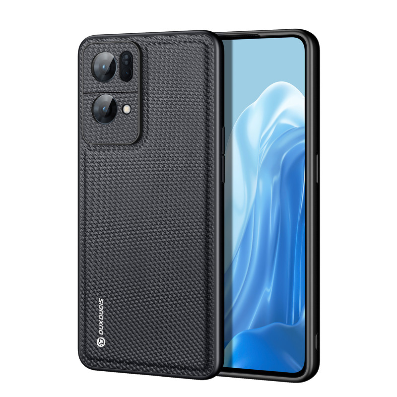 Dux Ducis Fino dėklo dangtelis, padengtas nailono medžiaga, skirtas Oppo Reno7 Pro 5G juodai