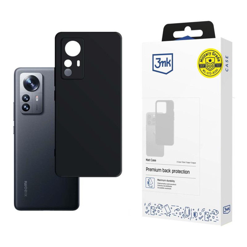 3mk matinis dėklas, skirtas Xiaomi 12 Pro – juodas