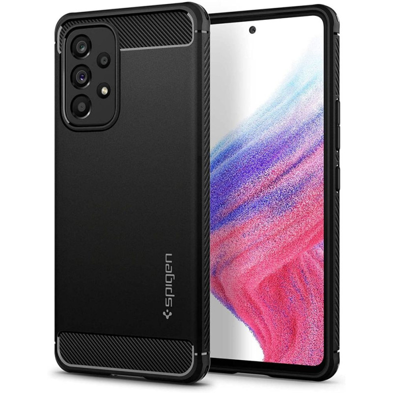 Spigen Rugged Armor dėklas, skirtas Samsung Galaxy A53 5G - matinė juoda