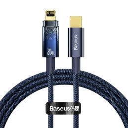Baseus CATS000003 Lightning – USB-C laidas 20W 480Mb/ s 1m – mėlynas