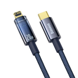 Baseus CATS000003 Lightning – USB-C laidas 20W 480Mb/ s 1m – mėlynas