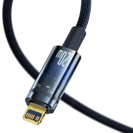 Baseus CATS000003 Lightning – USB-C laidas 20W 480Mb/ s 1m – mėlynas