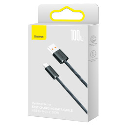 „Baseus Dynamic Series“ USB – C tipo USB kabelis 100 W 1 m pilkas (CALD000616)