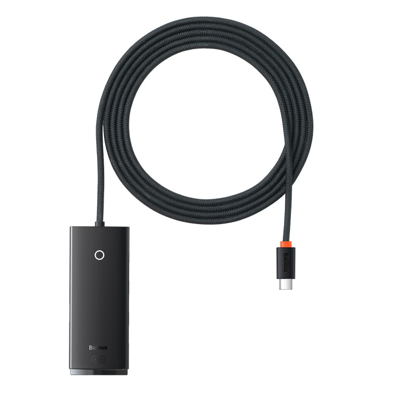 „Baseus Lite“ serijos HUB adapteris USB Type C – 4x USB 3.0 2m black (WKQX030501)