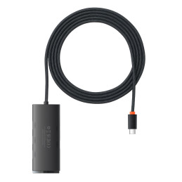 „Baseus Lite“ serijos HUB adapteris USB Type C – 4x USB 3.0 2m black (WKQX030501)