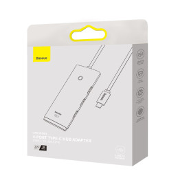 „Baseus Lite“ serijos HUB adapteris USB Type C – 4x USB 3.0 2m black (WKQX030501)