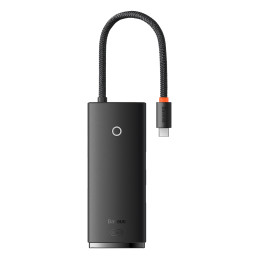 „Baseus Lite“ serijos daugiafunkcis C tipo USB koncentratorius – 2 x USB 3.0 / C tipo USB / HDMI 1.4 / SD/ TF OTG juodas...
