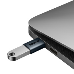 Baseus Ingenuity Series USB-C į USB-A 10Gb/ s adapteris – mėlynas