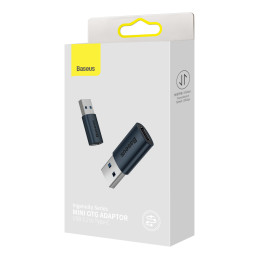 „Baseus Ingenuity“ serijos mini adapteris USB 3.1 OTG į USB Type C mėlynas (ZJJQ000103)