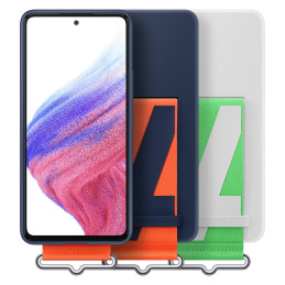 „Samsung Strap“ silikoninis dėklas, skirtas Samsung Galaxy A53 5G baltas (EF-GA536TWEGWW)