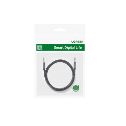 Ugreen kampinis AUX laidas 2 x mini lizdas 3,5 mm 1m mėlynas (AV112)