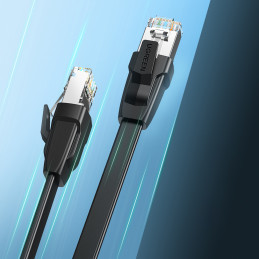 Ugreen Ethernet LAN kabelis Cat.8 U/ FTP plokščias 2 m juodas (NW134)