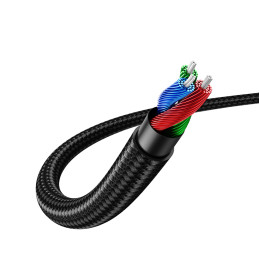 Ugreen kampinis AUX laidas 2 x mini lizdas 3,5 mm 1,5 m mėlynas (AV112)