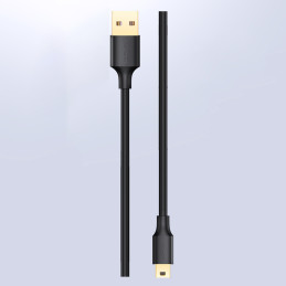 Ugreen 5 kontaktų paauksuotas USB - mini USB laidas 0,25 m juodas (US132)
