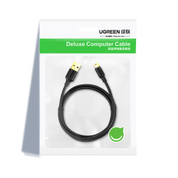 Ugreen 5 kontaktų paauksuotas USB - mini USB laidas 0,25 m juodas (US132)