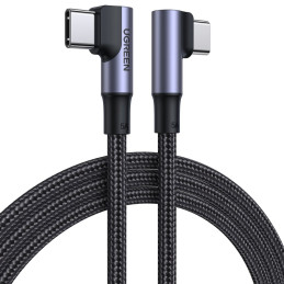 Ugreen US335 70698 kampinis USB-C – USB-C PD QC FCP kabelis 100W 5A 480Mb/ s 2m – juodas