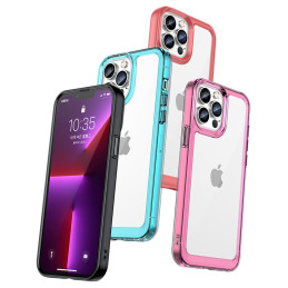 Outer Space Case dėklas skirtas iPhone 12 Pro, kietas dangtelis su gelio rėmeliu, mėlynas