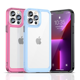 Outer Space Case dėklas skirtas iPhone 12 Pro Max, kietas dangtelis su gelio rėmeliu, raudonas