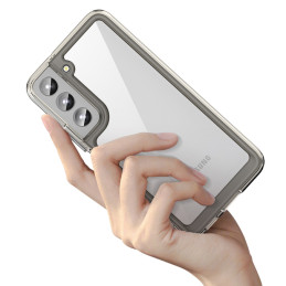 „Outer Space Case“ dėklas, skirtas Samsung Galaxy S22+ (S22 Plus) kietu dangteliu su mėlynu gelio rėmeliu