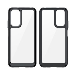 Outer Space Case dėklas Xiaomi Redmi Note 11 kietu dangteliu su gelio rėmeliu raudonu