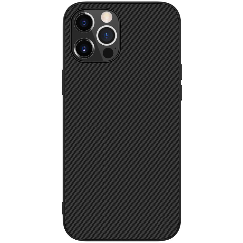 Nillkin Synthetic Fiber Case šarvuotas dangtelis iPhone 12 Pro Max juodas
