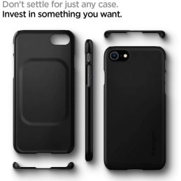 Spigen Thin Fit dėklas, skirtas iPhone 7 / 8 / SE 2020 / 2022 - juodas
