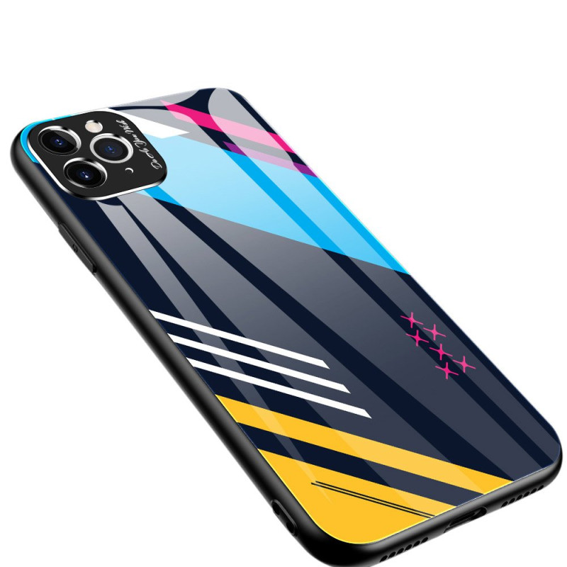 Spalvotas stiklas Dėklo dangtelis grūdintas stiklas su fotoaparato dangteliu, skirtas iPhone 11 Pro Max 2 modeliui