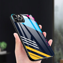 Spalvotas stiklas Dėklo dangtelis grūdintas stiklas su fotoaparato dangteliu, skirtas iPhone 11 Pro Max 2 modeliui