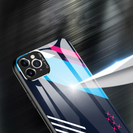 Spalvotas stiklas Dėklo dangtelis grūdintas stiklas su fotoaparato dangteliu, skirtas iPhone 11 Pro Max 2 modeliui
