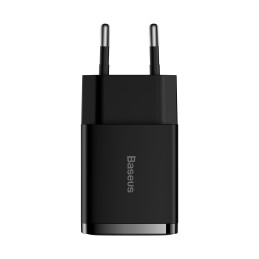 „Baseus“ kompaktiškas sieninis įkroviklis 2x USB 10,5 W juodas (CCXJ010201)