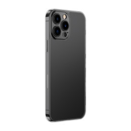 „Baseus“ matinio stiklo dėklo dangtelis, skirtas „iPhone 13 Pro“ standžiam dėklui su gelio rėmeliu, juodu (ARWS001001)