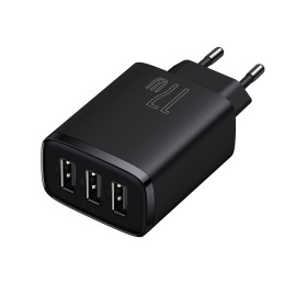 „Baseus“ kompaktiškas sieninis įkroviklis 3x USB 17W juodas (CCXJ020101)