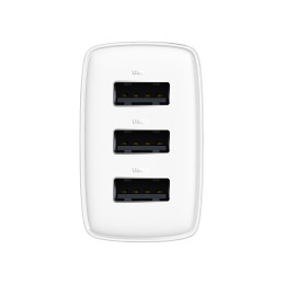 „Baseus“ kompaktiškas sieninis įkroviklis 3x USB 17W baltas (CCXJ020102)