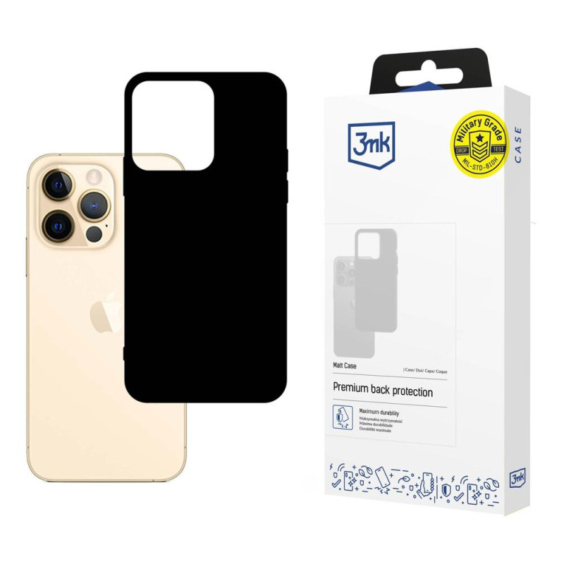 3mk matinis dėklas, skirtas iPhone 13 Pro – juodas