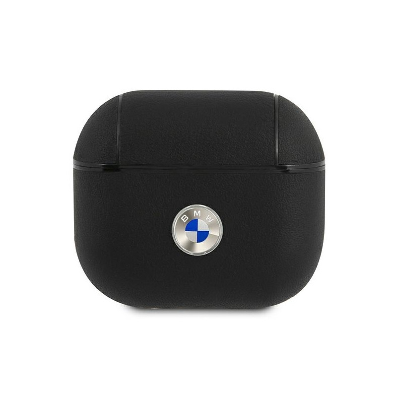BMW tikros odos sidabrinis logotipo dėklas, skirtas AirPods 3 - juodas