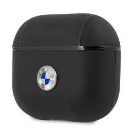 BMW tikros odos sidabrinis logotipo dėklas, skirtas AirPods 3 - juodas
