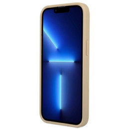 Guess Saffiano Triangle Logo dėklas skirtas iPhone 13 Pro / iPhone 13 - smėlio spalvos