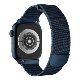 Uniq Dante nerūdijančio plieno dirželis, skirtas Apple Watch 1/ 2/ 3/ 4/ 5/ 6/ 7/ 8/ SE/ SE2 42/ 44/ 45mm – mėlynas