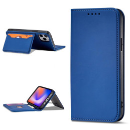 Magnet Card Case dėklas skirtas iPhone 12, dangtelis, kortelių piniginė, kortelių stovas, mėlynas