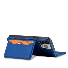 Magnetinis kortelės dėklas iPhone 13 Pro dangtelis, kortelių piniginė, kortelių stovas, mėlynas