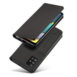 Magnetinės kortelės dėklas, skirtas Samsung Galaxy A13 5G padengti kortelei piniginės kortelių stovas juodas