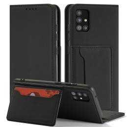 Magnetinės kortelės dėklas, skirtas Samsung Galaxy A13 5G padengti kortelei piniginės kortelių stovas juodas
