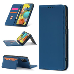 Magnetinės kortelės dėklas, skirtas Samsung Galaxy A13 5G padengti kortelės piniginės kortelių stovas mėlynas